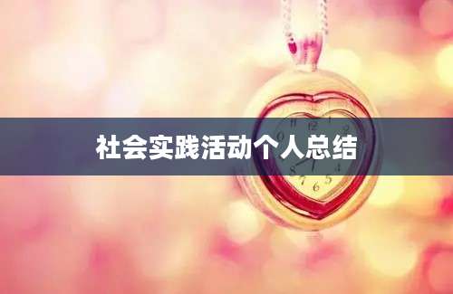 社会实践活动个人总结