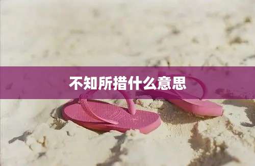 不知所措什么意思