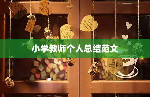 小学教师个人总结范文