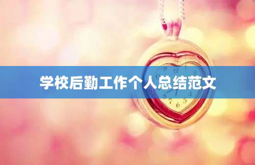 学校后勤工作个人总结范文