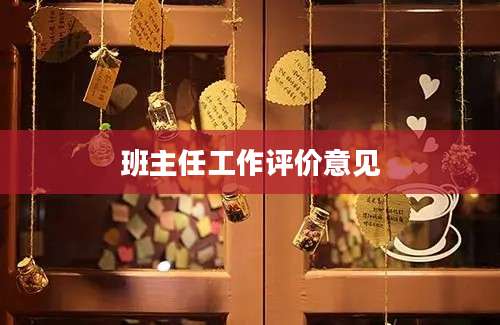 班主任工作评价意见