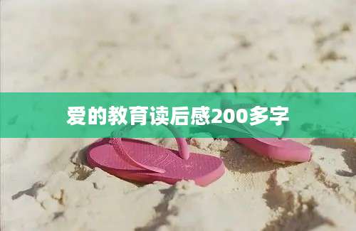 爱的教育读后感200多字