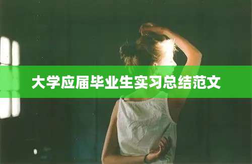 大学应届毕业生实习总结范文