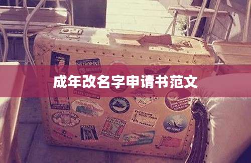 成年改名字申请书范文
