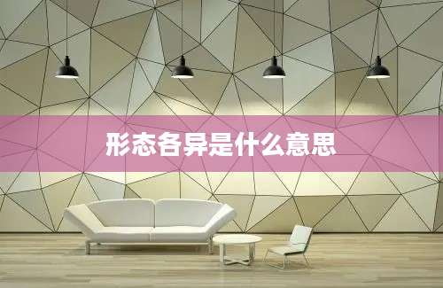 形态各异是什么意思
