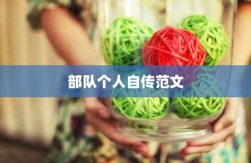部队个人自传范文