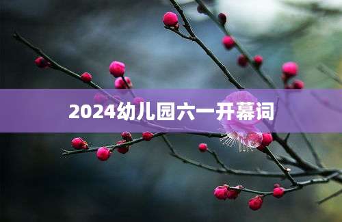 2024幼儿园六一开幕词