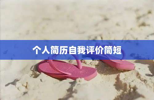个人简历自我评价简短