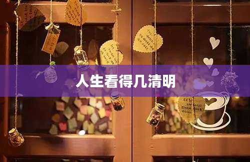 人生看得几清明