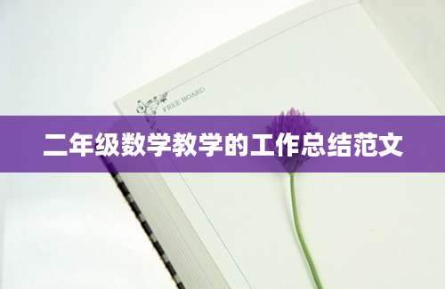 二年级数学教学的工作总结范文