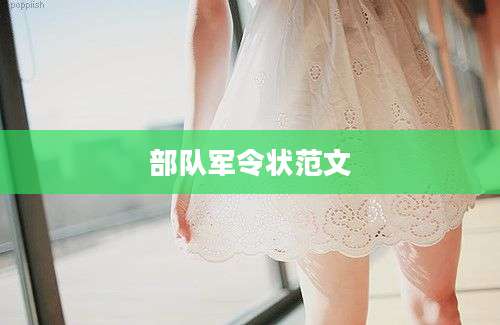 部队军令状范文
