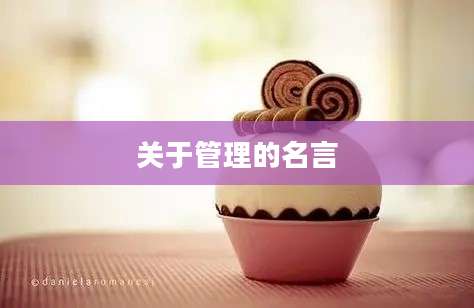 关于管理的名言