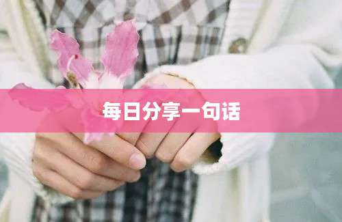 每日分享一句话