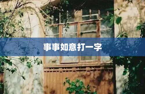 事事如意打一字