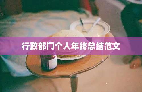行政部门个人年终总结范文