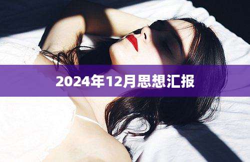 2024年12月思想汇报