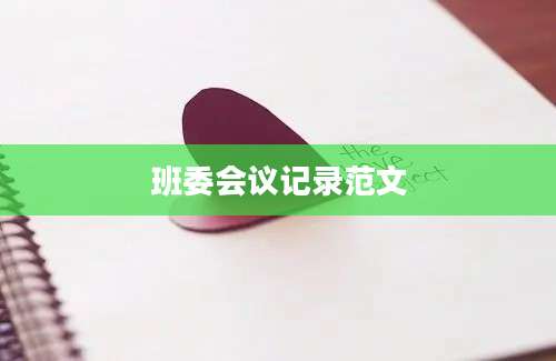 班委会议记录范文