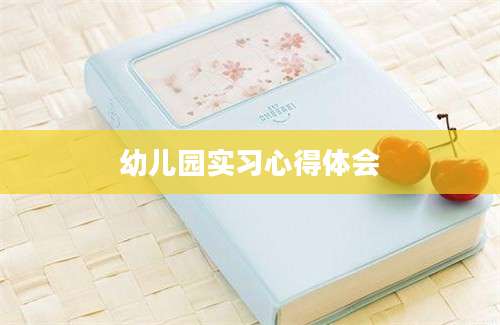 幼儿园实习心得体会
