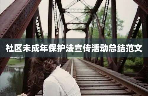 社区未成年保护法宣传活动总结范文