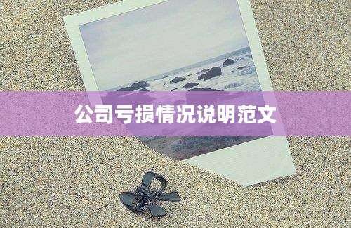 公司亏损情况说明范文