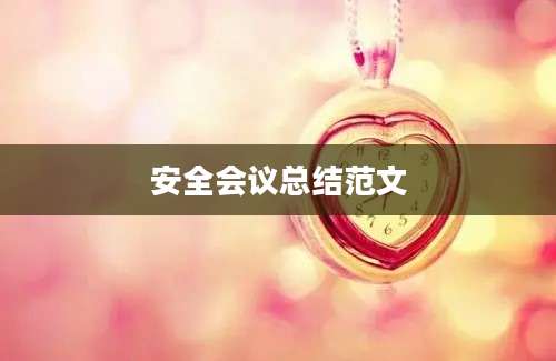 安全会议总结范文