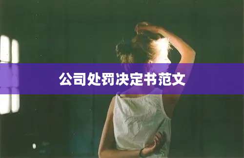 公司处罚决定书范文