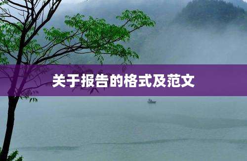 关于报告的格式及范文