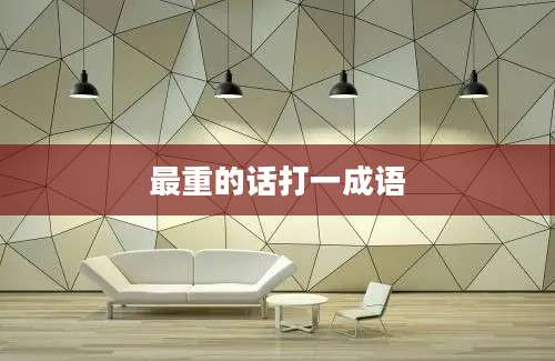 最重的话打一成语