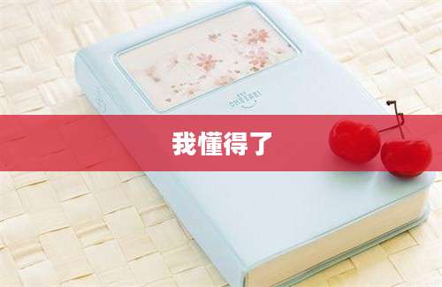 我懂得了