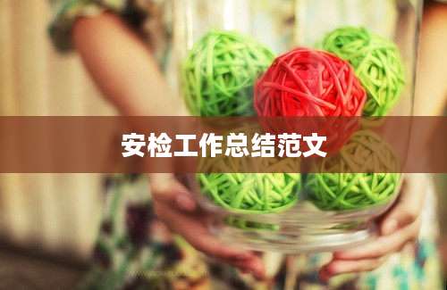 安检工作总结范文