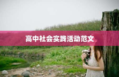 高中社会实践活动范文