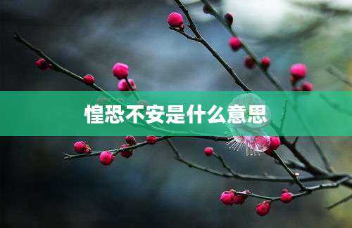 惶恐不安是什么意思
