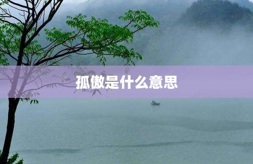 孤傲是什么意思