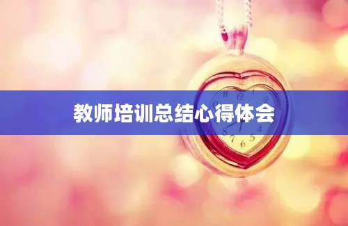 教师培训总结心得体会
