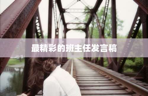 最精彩的班主任发言稿