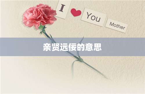 亲贤远佞的意思