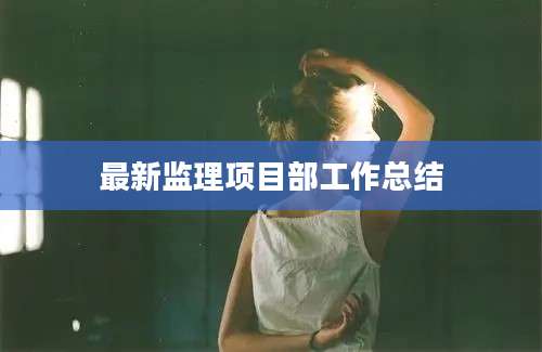 最新监理项目部工作总结