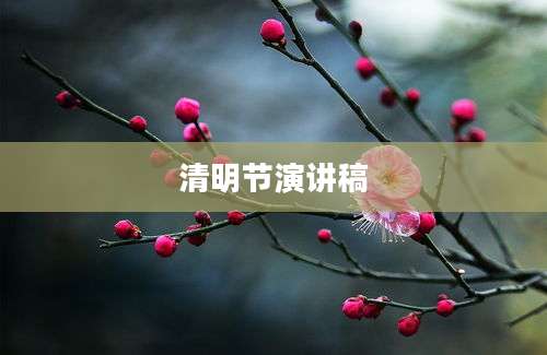 清明节演讲稿