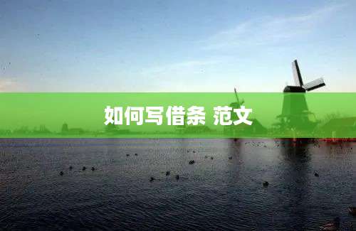 如何写借条 范文