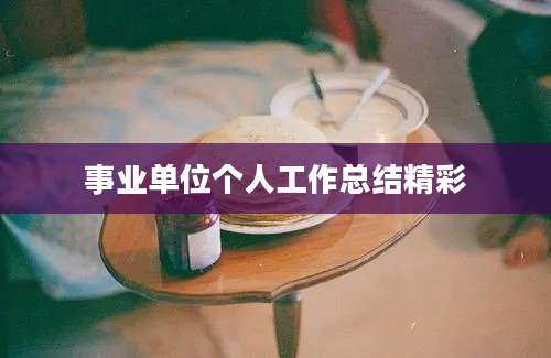 事业单位个人工作总结精彩
