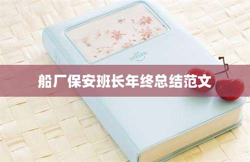 船厂保安班长年终总结范文