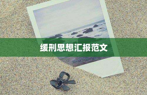 缓刑思想汇报范文