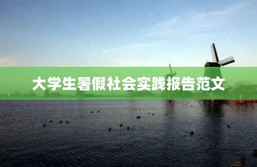 大学生暑假社会实践报告范文