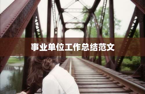 事业单位工作总结范文