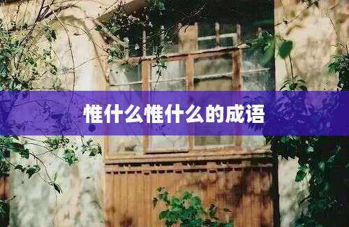 惟什么惟什么的成语