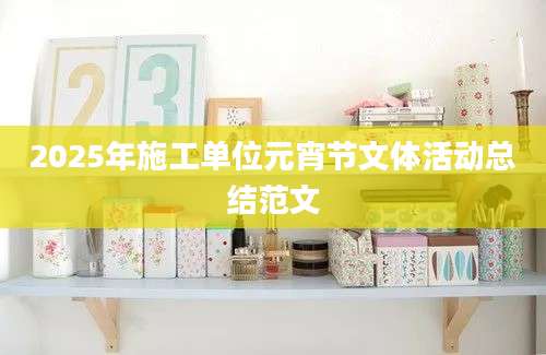 2025年施工单位元宵节文体活动总结范文