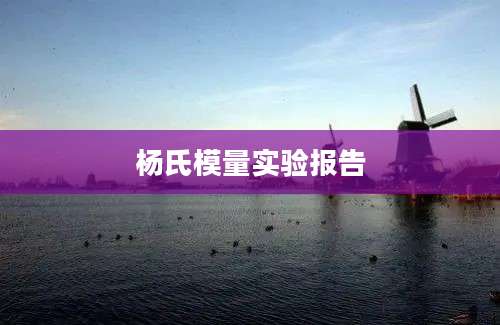 杨氏模量实验报告