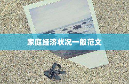 家庭经济状况一般范文