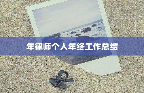 年律师个人年终工作总结