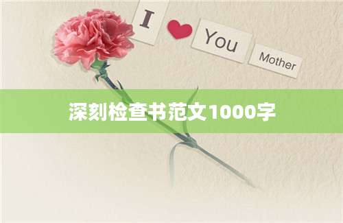 深刻检查书范文1000字